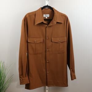 Smokey Joe’s Retro Button-Up Shirt Brown Polyester Men’s Size‎ M